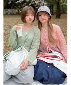 Green Parks ＳＥＴ２点　透かしカーデ＋キャミソール