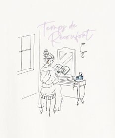 ANY SIS L 線画×刺繍ロゴ Tシャツ