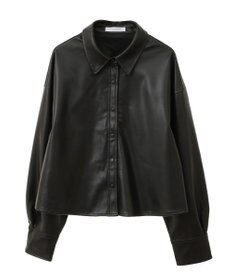 Green Parks ショート丈フェイクレザーシャツ