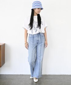 woadblue 【157】HW Semi Wide Flare TUCK Pants デニムパンツ