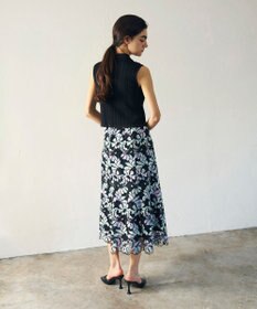 GRACE CONTINENTAL フラワー刺繍プリントスカート