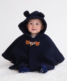 MIKI HOUSE HOT BISCUITS 【70-90cm】 お耳付きボアフリース ダッフルマント