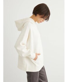 Green Parks スウェット風フード付ニットプルオーバー