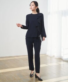 ICB L 【洗える】ライトダブルクロス フリルデザインブラウス