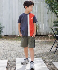 J.PRESS KIDS 【140-170cm】50/2 トリコストライプ 切替Tシャツ