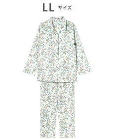 WACOAL ワコール_リラックス＆スリープ パジャマ 綿100%(本体) サテン 長袖 長ズボン ミントン レディース NDX555 /ワコール