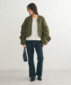 Green Parks ショート丈ラメ裏毛ボートネックプルオーバー