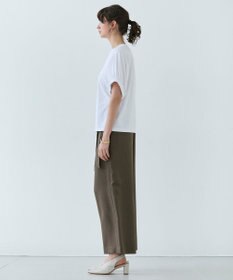 BEIGE， 【洗える】CAROLE / リネンライクラップワイドパンツ