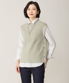 J.PRESS LADIES L 【洗える】CLEAR COTTON BLEND ニット ベスト