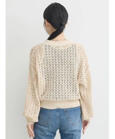 earth music&ecology ファンシーヤーンすかしニットカーディガン