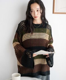 WEGO ビッグメッシュニットプルオーバー