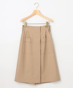 組曲 【ベルト付】リネン混オックスストレッチ キュロットパンツ