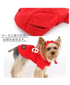 PET PARADISE 犬の服 犬 服 秋冬 Ｌｅｅ パーカー 【小型犬】 白 ロゴ レッド イエロー