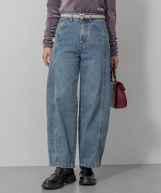 組曲 【加藤ローサさん着用】ライトデニムカーブパンツ ブルー系