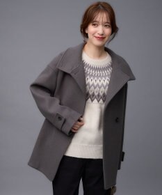 ANY スタンドカラーコクーンシルエットコート