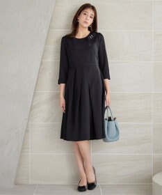 Tiaclasse 【3WAY】リボンブローチ＆ベルト付きフレアワンピース