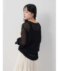 earth music&ecology メッシュ編みニットプルオーバー