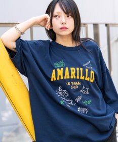 WEGO 【速乾/ひんやり/ユニセックス着用ITEM】接触冷感フロッキープリントグラフィックT（SS）