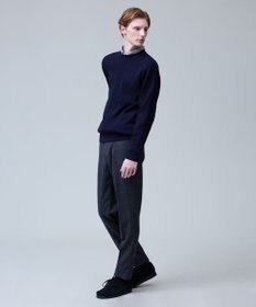 J.PRESS MEN 温かさと軽さの快適素材【ストレッチ / イージーケア】【FLEX YARN】片畔クルーネック ニット
