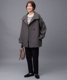 ANY スタンドカラーコクーンシルエットコート