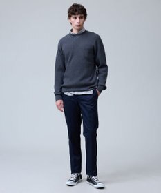J.PRESS MEN 温かさと軽さの快適素材【ストレッチ / イージーケア】【FLEX YARN】片畔クルーネック ニット