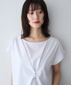 YECCA VECCA ピン付きドレープカットソー