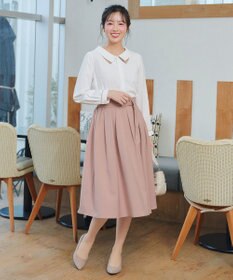 Tiaclasse L ベルト付きフレアスカート