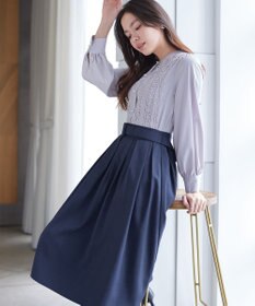 Tiaclasse L ベルト付きフレアスカート