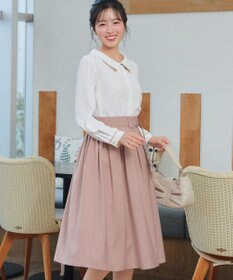 Tiaclasse L ベルト付きフレアスカート