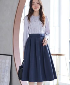 Tiaclasse L ベルト付きフレアスカート