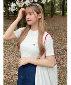 Green Parks ケーブル半袖ニット