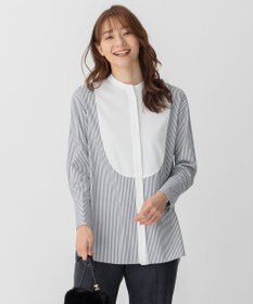 自由区 【洗える】ストレッチシャーティング ブザムシャツ