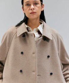 BEIGE， 【VERY NaVY12月号掲載】LABBOCK / ウール混ラグランステンカラーコート