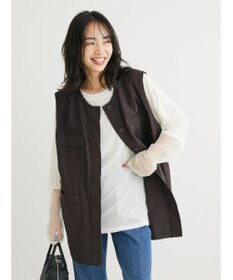 Green Parks 袖チュールドッキングシアープルオーバー