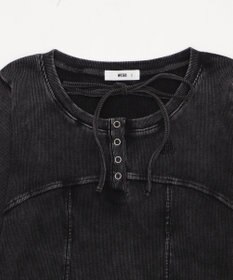 WEGO ヴィンテージウォッシュネックリボントップス