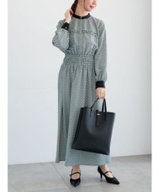 Te chichi バイカラーシャーリングワンピース