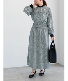 Te chichi バイカラーシャーリングワンピース