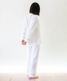 京和晒綿紗 【紗栄子さん愛用パジャマの色違い/UNISEX】ガーゼパジャマ 2重合わせ 白