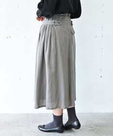 muuc 〈軽やかな尾州産リネンウール〉スカート  　ロングシーズン 秋冬春 後ろウエストゴム有り セットアップ可能 裏地有り