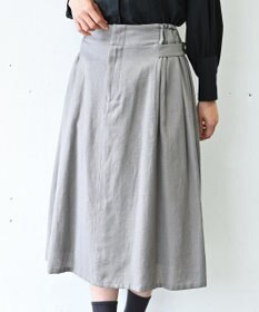 muuc 〈軽やかな尾州産リネンウール〉スカート  　ロングシーズン 秋冬春 後ろウエストゴム有り セットアップ可能 裏地有り