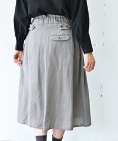 muuc 〈軽やかな尾州産リネンウール〉スカート  　ロングシーズン 秋冬春 後ろウエストゴム有り セットアップ可能 裏地有り