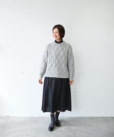 muuc 〈軽やかな尾州産リネンウール〉スカート  　ロングシーズン 秋冬春 後ろウエストゴム有り セットアップ可能 裏地有り