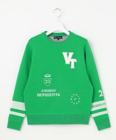 23区GOLF 【WOMEN】【ウォッシャブル】グラフィックダブルジャガードニット