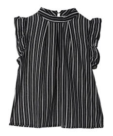 Green Parks ・ＥＬＥＮＣＡＲＥ　ＤＵＥ　ストライプフリルブラウス