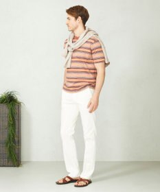 JOSEPH ABBOUD 【吸水速乾】リネンマルチボーダー Tシャツ