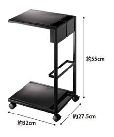 tower サイドテーブルワゴン タワー ブラック