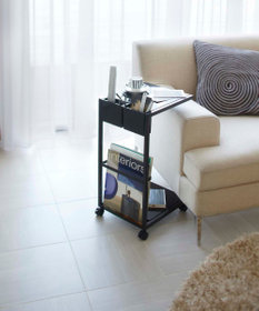 tower サイドテーブルワゴン タワー ブラック