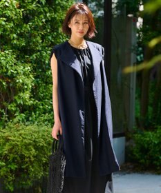 自由区 L 【洗える】テンセルリネンストレッチ ジレ