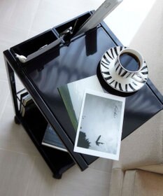 tower サイドテーブルワゴン タワー ブラック