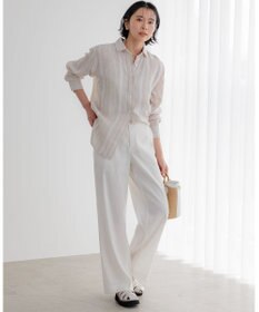 23区 L 【CLASSY.6月号掲載/洗える】リネンレーヨンストレッチ ワイドパンツ